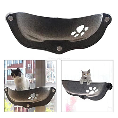 Gazechimp Cat Hammocks for Car with Window, Sill Sill Seat with Washable Cushion, Suction Cups Space Saving, Rest Seat, Grey