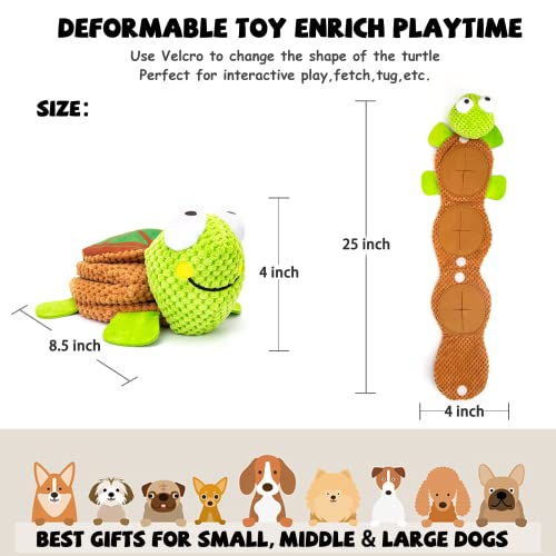 lilfrd Dog Puzzle Toys - Enrichment Squeaky Crinkle Snuffle Treat Dispensing Smart Dog Toys for Boredom and Stimulating, Durable Plush Toys for Large Medium Small Breed - Turtle - style: Turtle