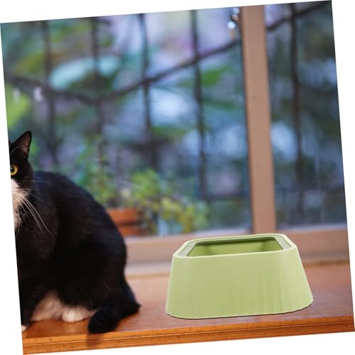 YARNOW Pet Water Bowl Floating Mechanism Spill Drinking Bowl for Small Pets Plastic Design Encourages Hydration Easy to - color: Green