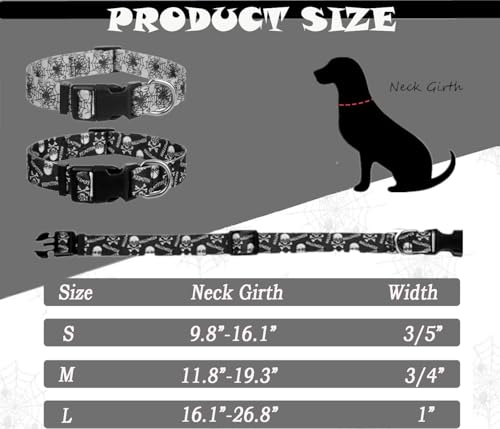 Medium Dog Collar Halloween Pack of 2, Breakaway Dog Collar for Holiday - color: Halloween, size: M