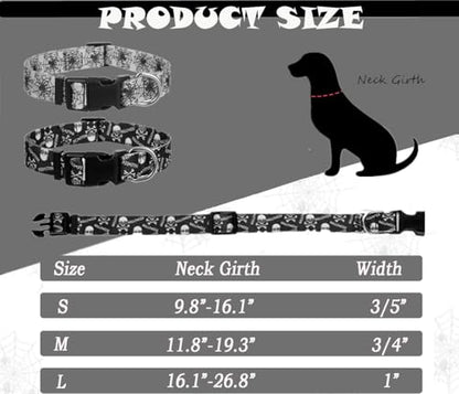 Medium Dog Collar Halloween Pack of 2, Breakaway Dog Collar for Holiday - color: Halloween, size: M