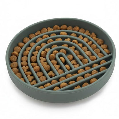 Should We Go? Slow Feeder for Dogs & Puppies, The Slowdown Bowl Silicone Slow Eating, Modern Lick Mat Design, Reduces Gulping, Fits 2 Cups, 7.5” Across x 1.5” Tall, Mealtime Challenge, Medium-Spruce - color: Spruce - Rainbow Design, size: Medium (7.5” Acr