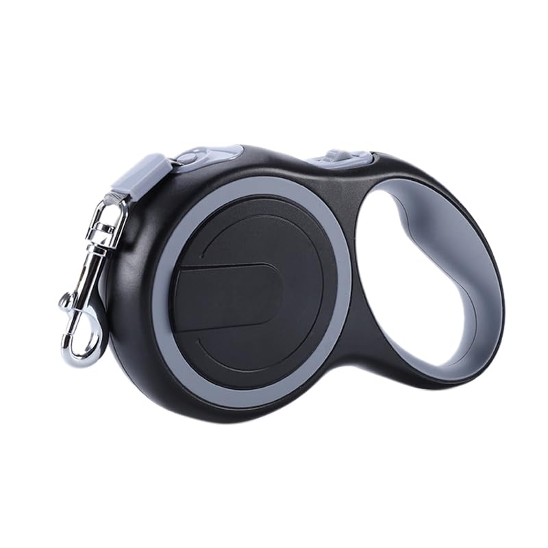 Retractable Dog Leash,16ft Dog Walking Leash Strong Nylon Tape and Anti Slip Handle One-Handed Brake No Tangle for Small Dogs Up to 44lbs.（Gray） - color: Gray