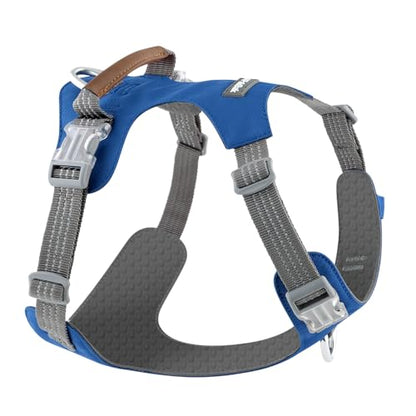 No Pull Dog Harness – Adjustable Reflective Nylon Vest for Small Medium Large Dogs, Escape Proof Training Harness with Leather Control Handle, Lightweight Aluminum Hardware (Royal Blue, M) - color: Royal Blue, size: M