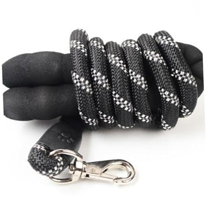 TOYANDONA Reflective Dog Leash 1.5m Black Pet Lead Haulage Cable Sturdy Rope for Walking and Training in Low Light Conditions