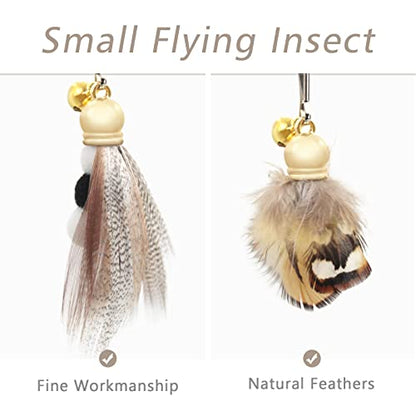 Cat Toy Wand Replacement - 8 Pieces Insect Cat Toys, Cat Feather Toy Refills, Cat Teaser Wand Attachments, Interactive Cat Toys for Indoor Cats - size: Insect