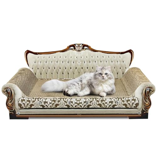 Luxury Cardboard Cat Scratcher Sofa Bed, Couch Shaped Scratching Board, Scratch Lounge with Catnip, Scratcher for Indoor Cats Large Grey - color: Grey Lounge