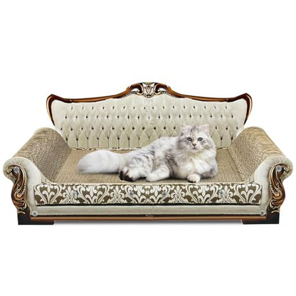 Luxury Cardboard Cat Scratcher Sofa Bed, Couch Shaped Scratching Board, Scratch Lounge with Catnip, Scratcher for Indoor Cats Large Grey - color: Grey Lounge