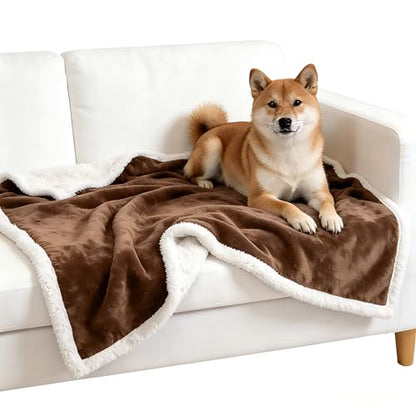 Dog Blankets for Small Dogs, Soft Puppy Blanket, Pet Blankets for Cats, Lightweight & Washable, Perfect for Dog Beds, Car Seats, Creat, 30x40 inches - color: Brown