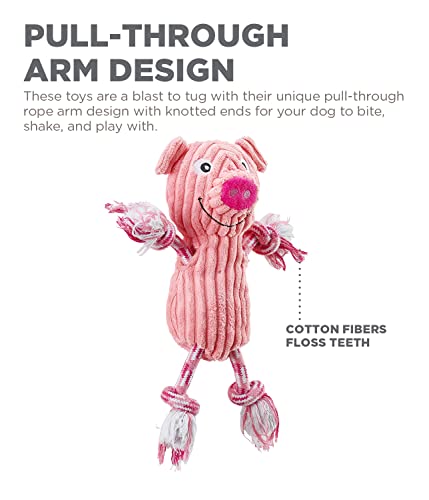 Outward Hound Ranch Roperz Pig Plush Squeaky Dog Toy - color: Ranch Roperz Pig