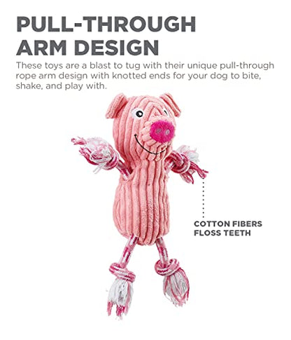 Outward Hound Ranch Roperz Pig Plush Squeaky Dog Toy - color: Ranch Roperz Pig