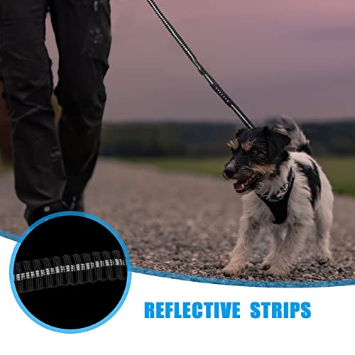 Raipult Tactical Dog Leash Heavy Duty, 4-6FT Shock Absorbing Bungee Leash with Quick Release Clip& 2 Handles, No Pull Waking Lead with Car Seatbelt for Medium Large Dogs that Pull, Black - color: Black