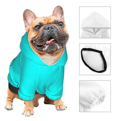 Custom Dog Hoodie Personalized Pet Pullover Hoodie Design Your Own Text Image for Small Dogs Puppy Cat Kitten Clothes Dog Shirt Customizable Customized Puppy Apparel Gifts Cyan Pet Hoodies - color: Cyan, size: X-Small