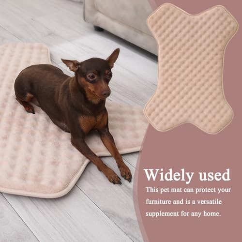 Chew Resistant Dog Bed - Puppy Mattress Cute Bone Shape Machine Washable Dog Crate Pad,Non-Slip Chew Proof Dogs Bed Wear-Resistant Pet Sleeping Pad for Living Room