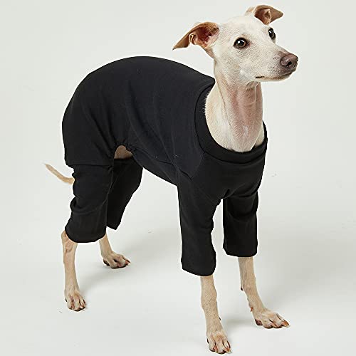 Basic Dog Pajamas Pastel Durable and Elastic Dog Onesie Apparel Outfits Doggie Jammies (Medium, Black) - color: Black, size: Medium