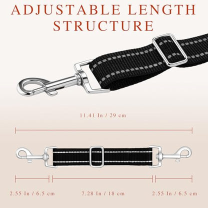 Dual-Clasp Dog Collar Safety Connector, No-Pull Harness-to-Collar Clip, Pet Extension Leash for Training & Walking