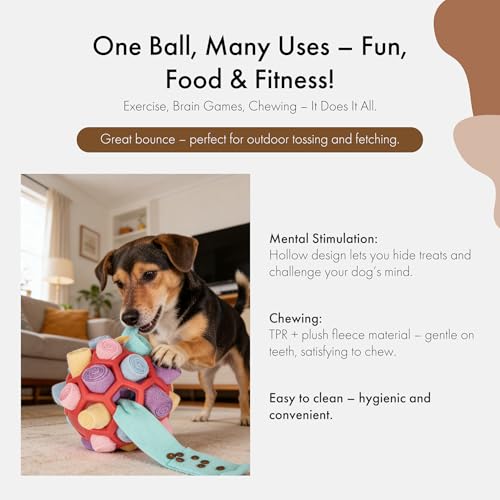 Mira's Pocket Dog Snuffle Ball Toy, Mental Stimulation Chew Toy for Dogs & Cats, 14cm Licking Mat Treat Dispensing Ball with Hollow Design, Slow Feeder for Fast Eaters (Red) - color: Red
