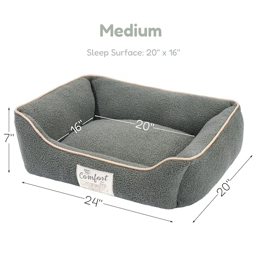 FluffyDream Small Dog Bed, Super Soft Pet Bed Furniture, Suitable for Dogs Up to 30lbs, 24'' x 20'', Sage - color: Sage