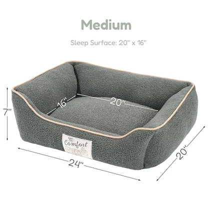 FluffyDream Small Dog Bed, Super Soft Pet Bed Furniture, Suitable for Dogs Up to 30lbs, 24'' x 20'', Sage - color: Sage