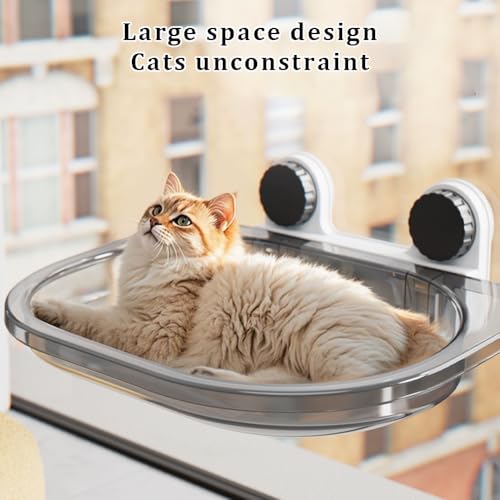 La La Pet Suction Cup Cat Bed with Mat Transparent All Season Window Perch for Indoor Pets Sunbathing Hammock Nest