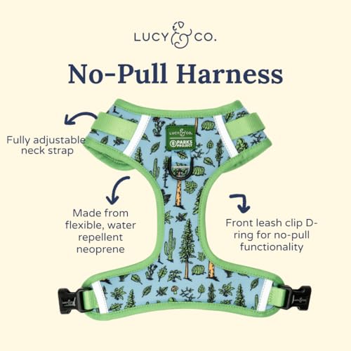 Lucy & Co. x Parks Project Feel the Earth Breath No-Pull Dog Harness, Adjustable Front Clip Harness with Comfort Padding, Small - color: Feel the Earth Breath, size: Small