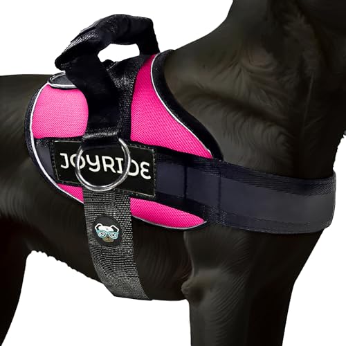 Joyride Harness 2.0 - The Original Side Ring No Pull Dog Harness - No Choke, Escape Proof, Reflective, 3 Leash Clips, Quick Fit Pet Vest - Easy Walks & Training - for Small, Medium & Large Dogs - color: Rose Red 2.0, size: XL