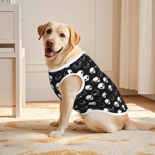 SWEET TANG Cooling Dog Summer T-Shirt Trippy Aliens Black and White, Quick Dry Breathable Mesh Outfits for Medium Large Dogs Puppy, XX-Large - color: Pattern (191), size: XX-Large
