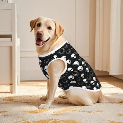 SWEET TANG Dog T-Shirt with UPF 50+ Sun Protection, Trippy Aliens Black and White Lightweight Breathable Quick Dry for Medium Large Dogs, 3X-Large - color: Pattern (191), size: 3X-Large