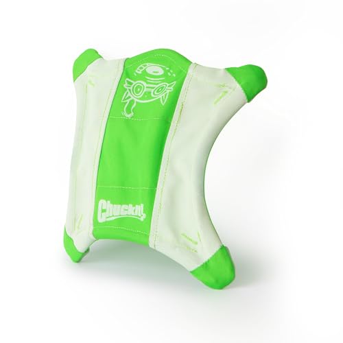 Chuckit! Flying Glow Squirrel Fetch Dog Toy, (10.5 Inch Length), Glow in the Dark Dog Toy, Pack of 1, Size Medium, for All Breeds and Sizes - style: Flying Glow Squirrel