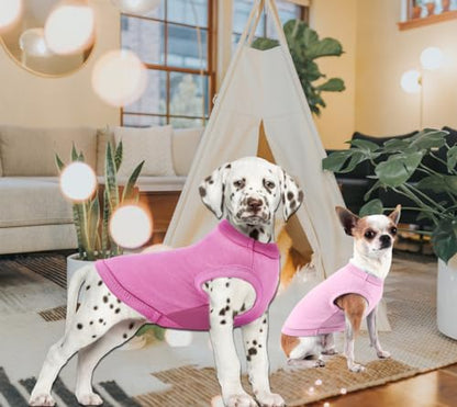Dog Pink Shirts for Small Dogs,Blank Plain Pink Cotton Shirt,S Pink Rose - color: Pink & Rose, size: Small