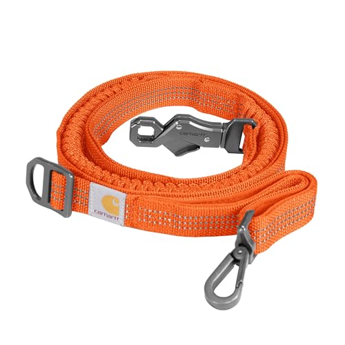 Carhartt Pet Durable Nylon Webbing Shock Absorbing Leash for Dogs, Reflective Stitching for Visibility, Hunter Orange, Large - color: Hunter Orange