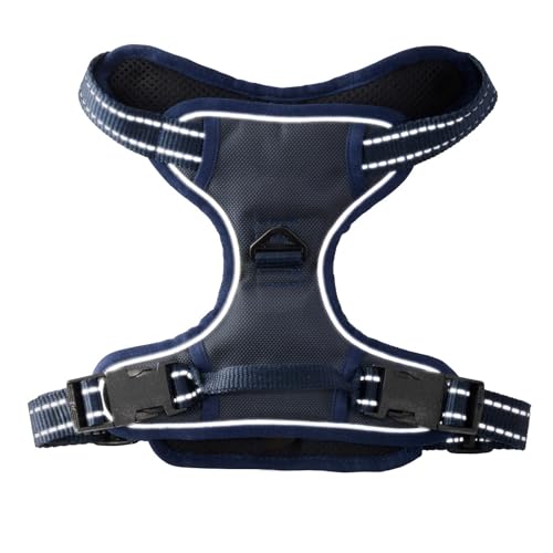 Pet Passion MAX - THE Hardy Reflective Harness, Navy, X-Small - color: NAVY, size: X-Small (5-12 lbs)