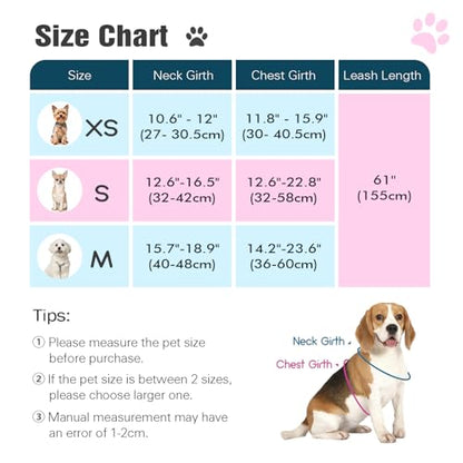 Pawaboo Small Dog Harness and Leash Set, Puppy Harness X-Frame No Pull No Choke, Dog Vest Harnesses Adjustable for Small Medium Sized Dogs,Soft Breathable Pet Harnesses, S, Magenta Leopard - color: C-Magenta Leopard, size: S(Neck 12.6-16.5" Chest 12.6-22.