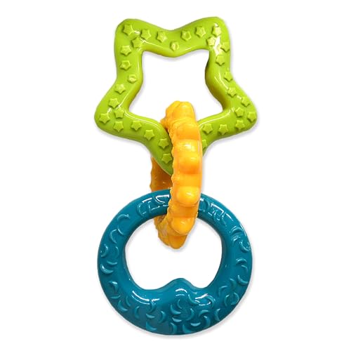 Nylabone Teething Rings Puppy Power Chew Toy for Puppies, Soothing Puppy Teething Bone, Enrichment Toy for Puppies, Bacon Flavor, Small Dogs - Up to 25 Ibs, 1 Count - color: Rings