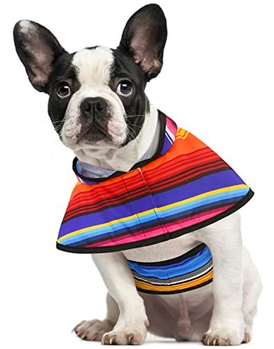 HDE Dog Raincoat Jacket Reflective Adjustable Hooded Pet Poncho Rain Coat with Leash Hole for Small to X-Large Dogs Baja Stripes - S - color: Baja Stripes, size: Small