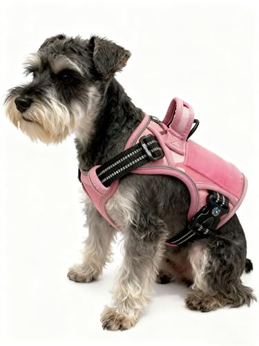 Tactical Dog Harness for Medium & Large Dogs, Camo Pink Adjustable No-Pull Control with Handle, Heavy Duty Reflective Vest - Size M - color: CAMO PINK, size: Medium