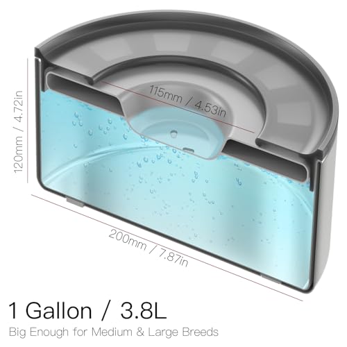 1Gallon Slobber Stopper Water Bowl for Dogs, US Patented Splash-Proof Paws Lid, 18/8 Stainless Steel, Anti-Slip Base, No Spill for Messy Large Medium Dogs, Ear Protection for Floppy-Eared Breeds - color: Blue