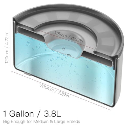 1Gallon Slobber Stopper Water Bowl for Dogs, US Patented Splash-Proof Paws Lid, 18/8 Stainless Steel, Anti-Slip Base, No Spill for Messy Large Medium Dogs, Ear Protection for Floppy-Eared Breeds - color: Blue