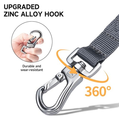 EXCELLENT ELITE SPANKER Tactical Bungee Dog Leash Military Adjustable Dog Leash Quick Release Elastic Leads Rope with 2 Control Handle（Grey - color: Grey