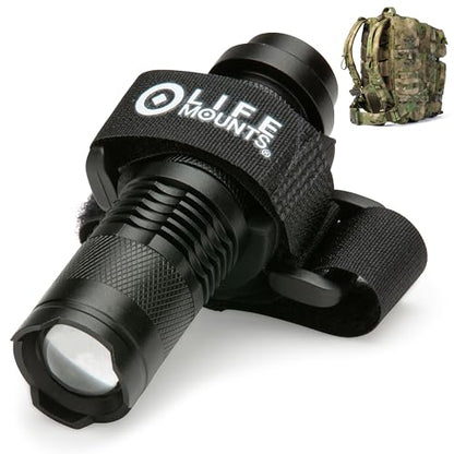 Life Mounts Wearable LED Tactical Shoulder Light - 100-Lumen White LED - Weatherproof for Tactical Vest - Adjustable Focus Flashlight Mount Strap - color: White LED, size: 3.5"x1.5" - Wearable Tactical Light