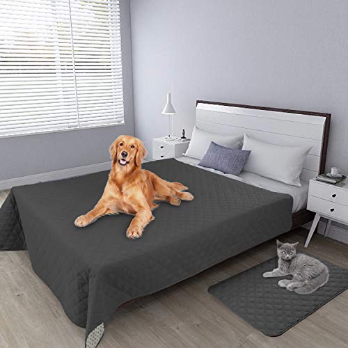 Easy-Going 100% Waterproof Dog Bed Cover, Non-Slip Pet Blanket for Furniture, Washable Couch Cover, Repleasement Sofa Cover (52X82 in,Dark Gray) - color: Dark Gray, size: 52x82 in