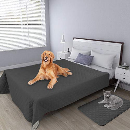Easy-Going 100% Waterproof Dog Bed Cover, Non-Slip Pet Blanket for Furniture, Washable Couch Cover, Repleasement Sofa Cover (52X82 in,Dark Gray) - color: Dark Gray, size: 52x82 in