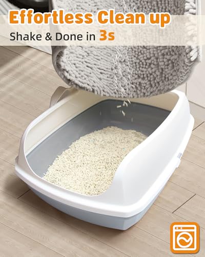 Cat Litter Mat Litter Trapping Mat, 22"x15" Plush Cat Litter Rug Catcher, Easy to Clean, Machine Washable - color: Gray, size: Medium