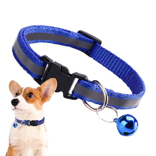 Pet Collars for Dogs – Quick-Release Safety Cat Collar with Bell, Adjustable Outdoor Collar, Lightweight Comfortable and Durable | Travel, Camping, Backyard, Hiking, Walking, Exploration Cats - color: Blue