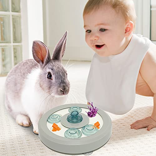 kathson Rabbit Enrichment Toys Bunny Foraging Toy Small Animal Treat Dispenser Hamster Puzzle Feeder Guinea Pig Interactive Toys Mental Stimulation for Ferret Chinchila Cat Dog - color: Grey