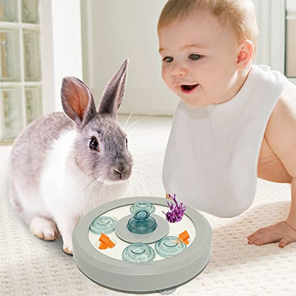 kathson Rabbit Enrichment Toys Bunny Foraging Toy Small Animal Treat Dispenser Hamster Puzzle Feeder Guinea Pig Interactive Toys Mental Stimulation for Ferret Chinchila Cat Dog - color: Grey