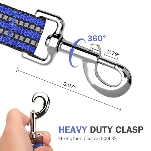 Hikiko Heavy Duty Dog Leash Strong Two Padded Soft Handles Dog Leash for Medium and Large Dogs (Blue,6FT) - color: Blue, size: 1 in x 6 ft