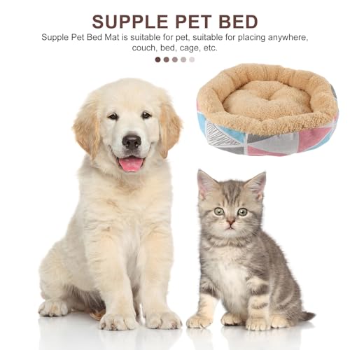 Washable Round Dog Bed and Cat Cushion, Wear-Resistant Small Medium Pet Pad, Soft Cozy Indoor Bed for Puppies and Cats