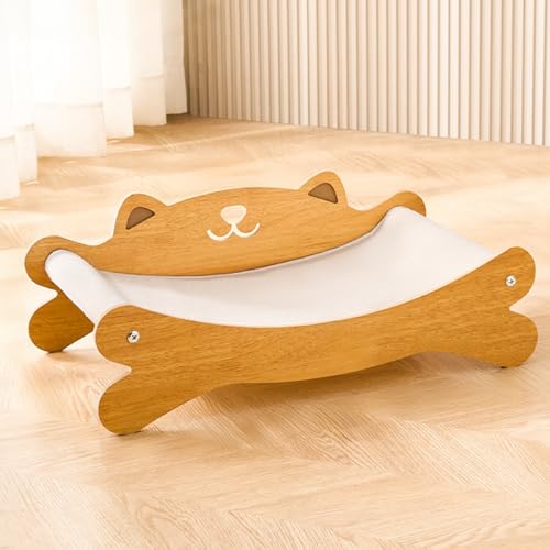 Cat Scratcher Bed for Indoor Cats & Hammock Lounge & Scratch Pad,Wooden Modern Cat Scratcher & Cat Beds & Furniture Sturdy and Durable for All Types of Cats Play and Rest - size: Medium -4
