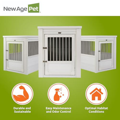 New Age Pet ecoFLEX Pet Crate/End Table, Antique White, Large - color: Antique White, size: 35.4"L x 24.0"W x 28.0"H